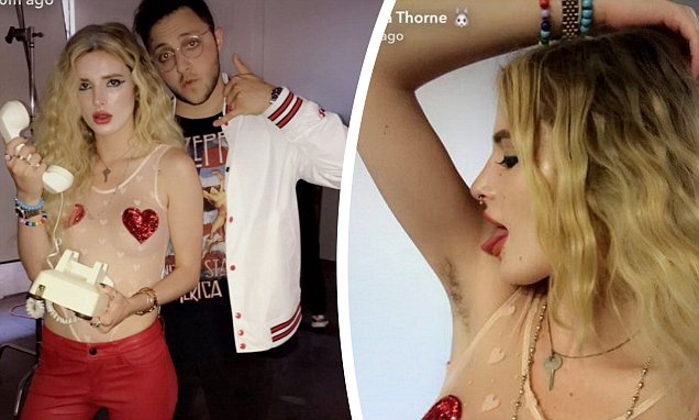  Bella Thorne almost licks hairy armpit in photo shoot 