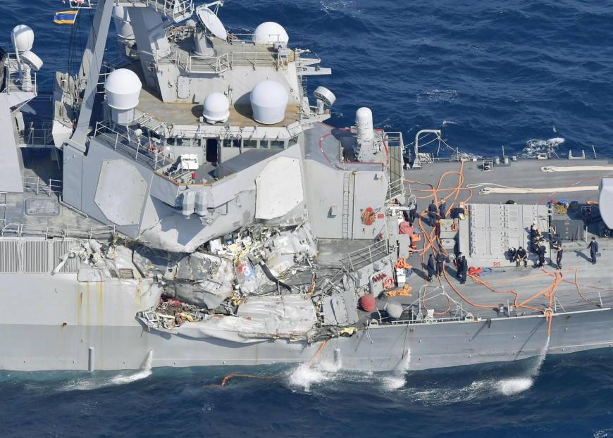  US Navy ship collides with cargo vessel off Japan coast 