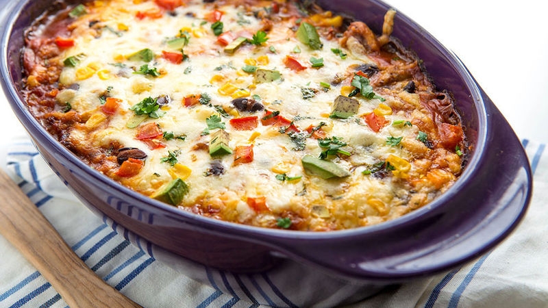 Cheesy Enchilada Quinoa Casserole