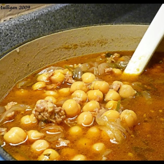 Spicy Sausage & Garbanzo Bean Soup