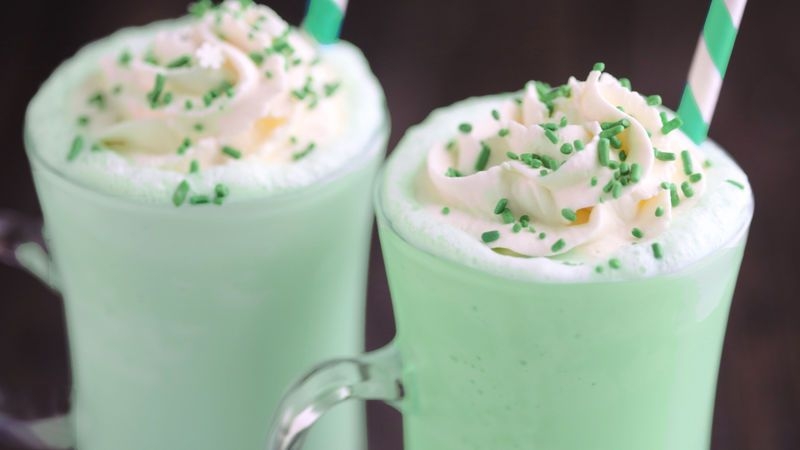 Shamrock Shake with Cream and Milk