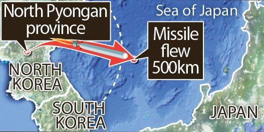  North Korea fires missiles into Sea of Japan (Lead) 