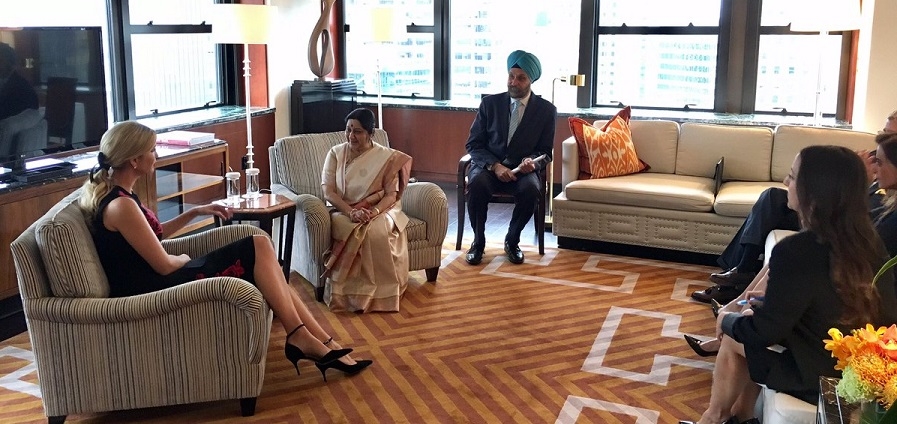  Ivanka, Sushma discuss women empowerment 