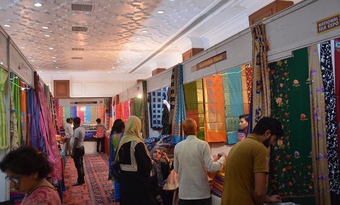 Exuberant and  vibrant extravagantly alluring  Silk Sarees available on exhibition cum sale at Jehan Numa Hotel Darbar hall Bhopal