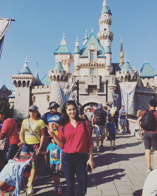 Disneyland for Nisha's birthday!!hehe with the sweetest husband and papa ever - Sunny Leone !