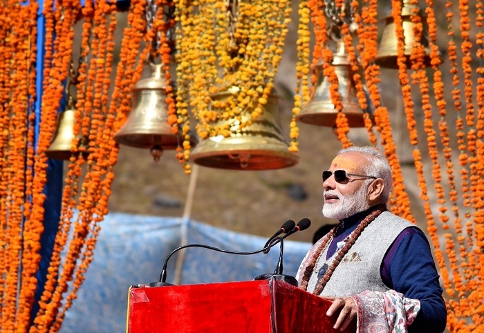 PM Narendra Modi prayed at the Kedarnath Temple and addressed a gathering.